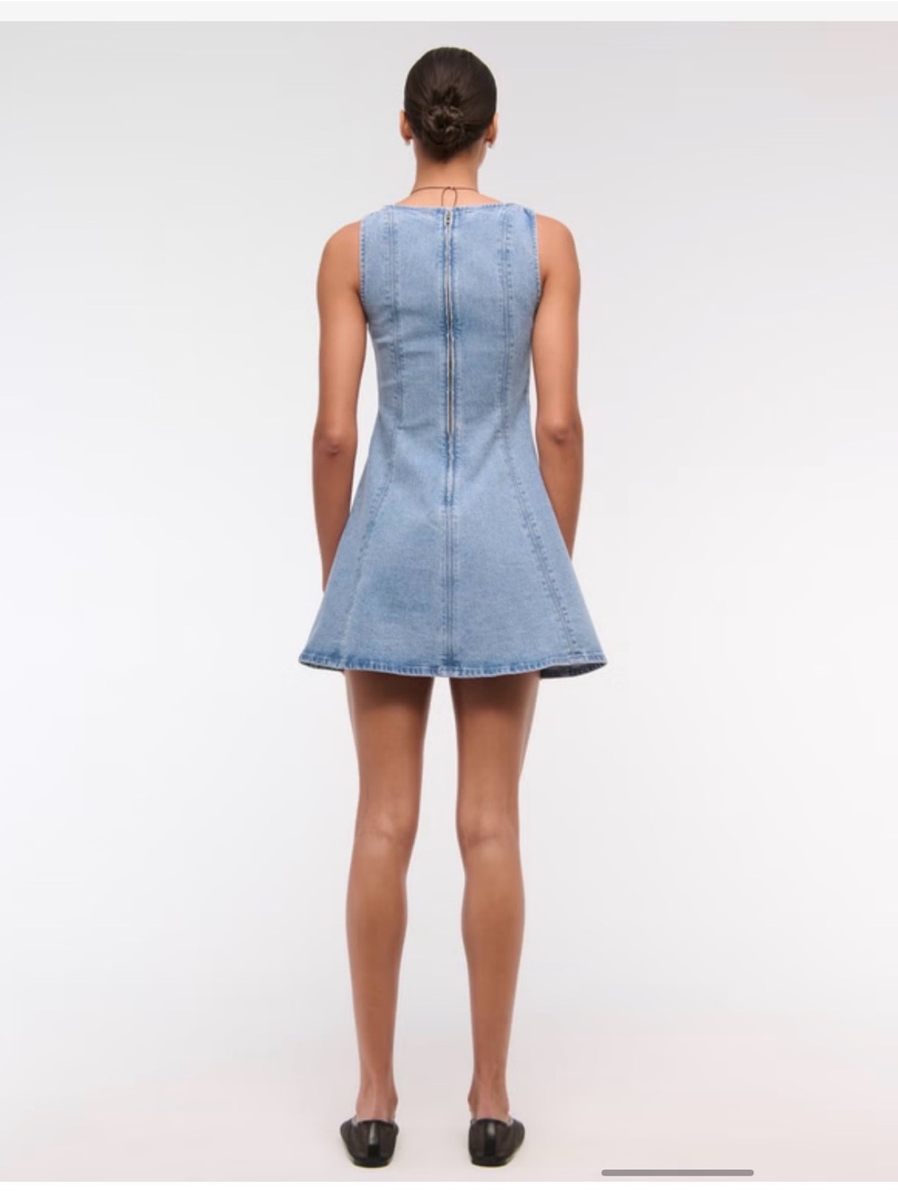 Abercrombie & Fitch NWT Mila Squareneck Denim Mini Dress Size XLP - Picture 4 of 12